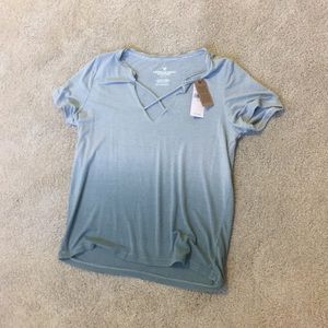 front crisscross tee